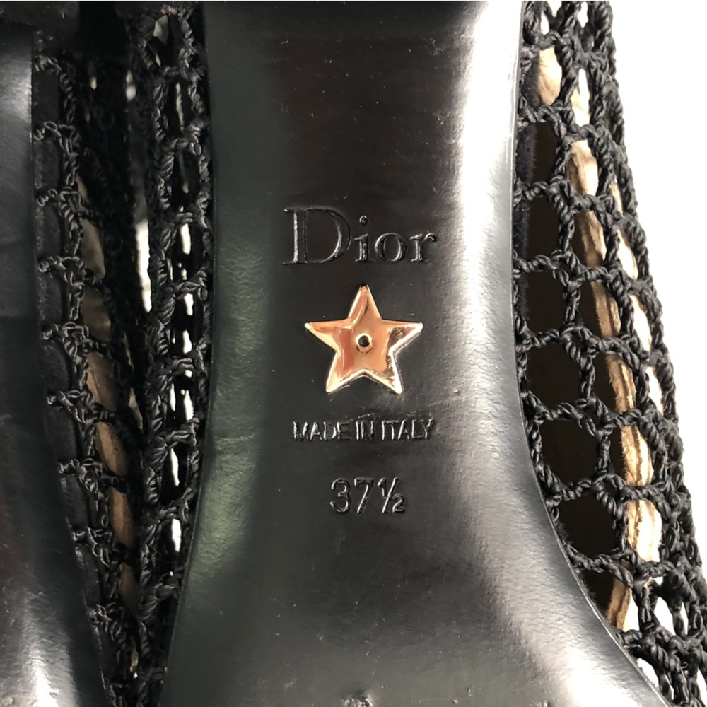 Dior Naughtily D Runway 2018 Mesh Suede Lace-Up Knee-High Boots Black 37.5 - Picture 7 of 9